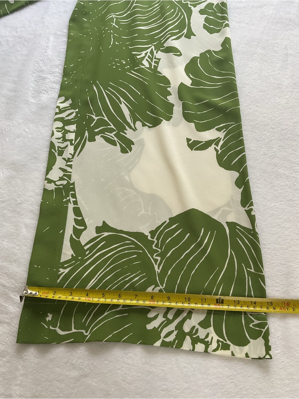 Banana Republic M Tall 100% Silk Floral Wide Leg Palazzo Pants Green - Picture 10 of 13